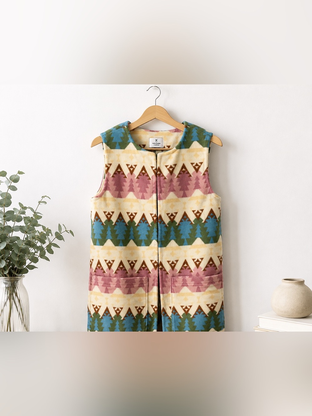 Dudley Stephens Womens Fleece Aztec Print Vest Size S